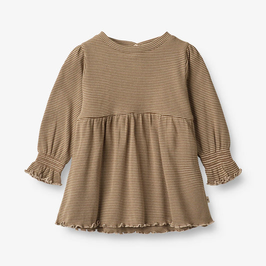 Produktbild: Jerseykleid beige mit Ripp-Struktur von wheat im Onlineshop von dasMikruli - Dein Shop für Baby Erstausstattung