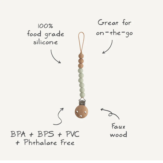 Produktbild: Mushie - Schnullerkette Eva von Mushie im Onlineshop von dasMikruli - Dein Shop für Baby Erstausstattung