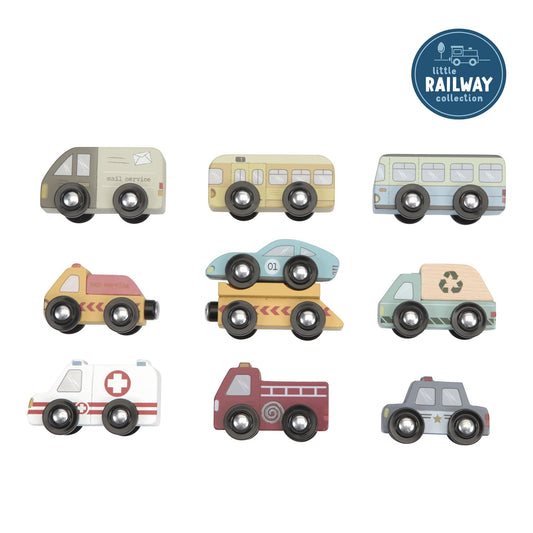 Produktbild: little dutch - Holzeisenbahn Erweiterung Fahrzeuge Set von little dutch im Onlineshop von dasMikruli - Dein Shop für Baby Erstausstattung