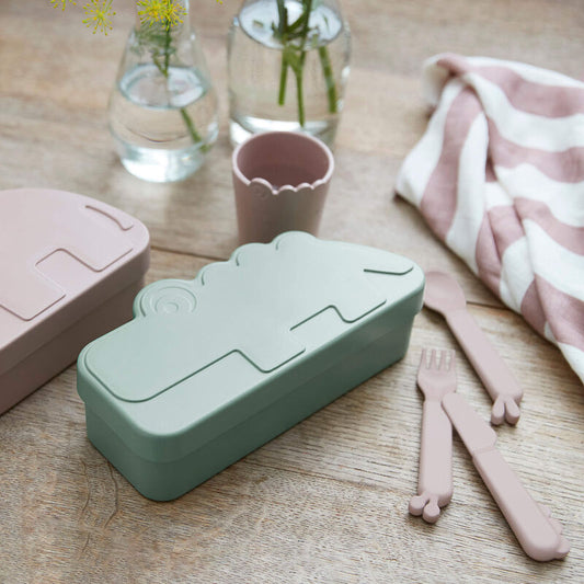 Produktbild: Kiddish Frühstücksbox Croco Grün von donebydeer im Onlineshop von dasMikruli - Dein Shop für Baby Erstausstattung