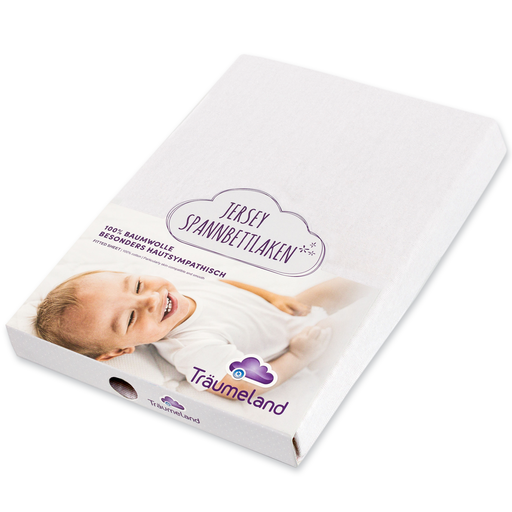 Produktbild: Spannbettlaken Jersey für Beistellbetten (50x100 cm) von Träumeland im Onlineshop von dasMikruli - Dein Shop für Baby Erstausstattung
