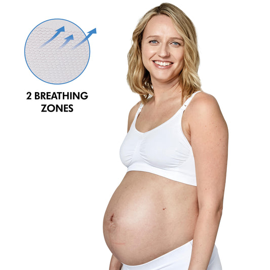 Produktbild: Keep Cool Atmungsaktiver Schwangerschafts- und Still-BH WHITE von Medela im Onlineshop von dasMikruli - Dein Shop für Baby Erstausstattung