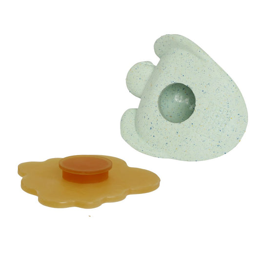 Produktbild: Hevea Badespielzeug Set Ente + Frosch - Naturkautschuk / upcycled / Sand + Sage von HEVEA im Onlineshop von dasMikruli - Dein Shop für Baby Erstausstattung