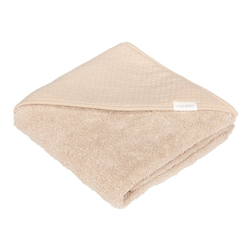 Produktbild: Little Dutch - Kapuzenhandtuch Pure Beige - 75 x 75 cm von little dutch im Onlineshop von dasMikruli - Dein Shop für Baby Erstausstattung