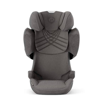 Cybex Solution T i-Fix in  Mirage Grey (Plus) – Frontalansicht mit verstellbarer Kopfstütze
