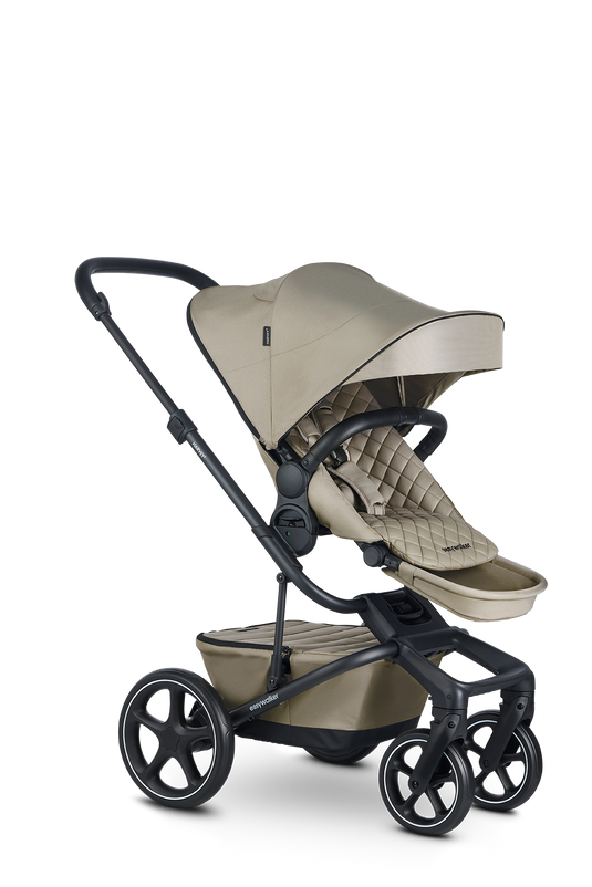 Der Kinderwagen Harvey5 von der Firma Easywalker in der Premium-Version in der Farbe Pearl Taupe.