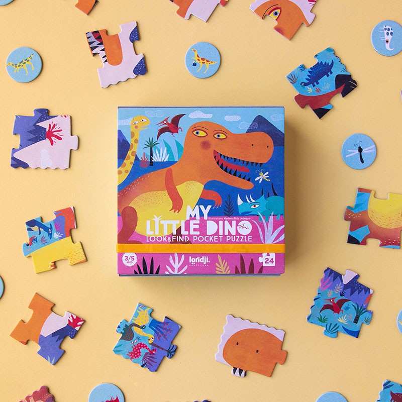 Produktbild: londji - My little dino pocket puzzle von londji im Onlineshop von dasMikruli - Dein Shop für Baby Erstausstattung