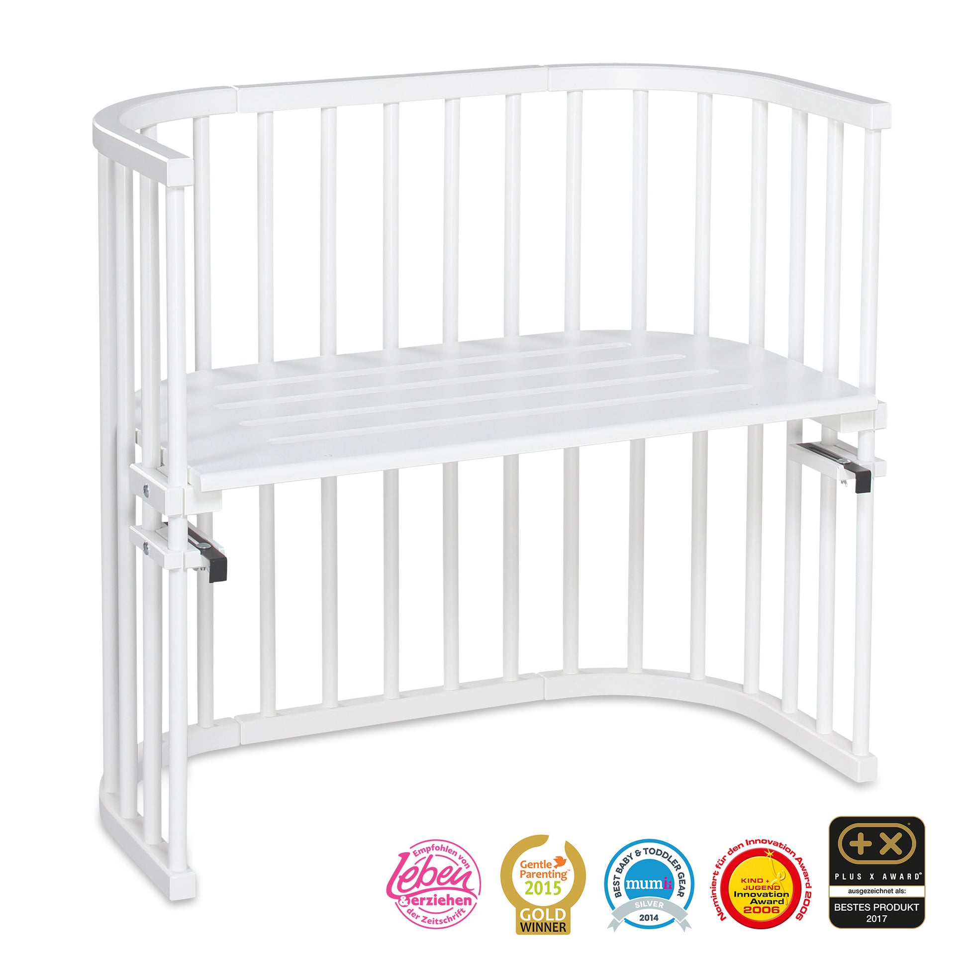 Produktbild: Babybay - Beistellbett das Original Weiß lackiert von babybay im Onlineshop von dasMikruli - Dein Shop für Baby Erstausstattung