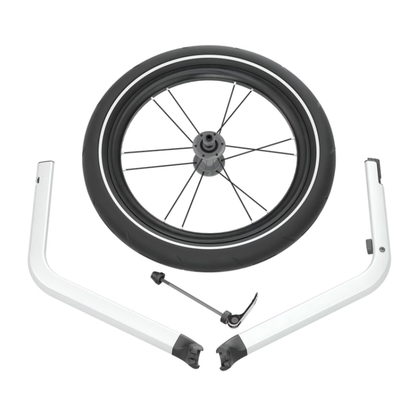 Thule Jogging-Set Zubehör – großes Vorderrad mit zwei Aluminiumarmen und Schnellspanner für Thule Kinderwagen