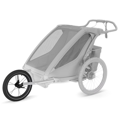 Thule Jogging-Set Zubehör – großes Vorderrad mit zwei Aluminiumarmen und Schnellspanner an Thule Chariot