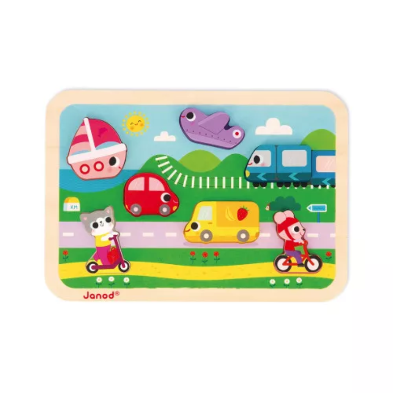 Janod Chunky Puzzle Die Fahrzeuge