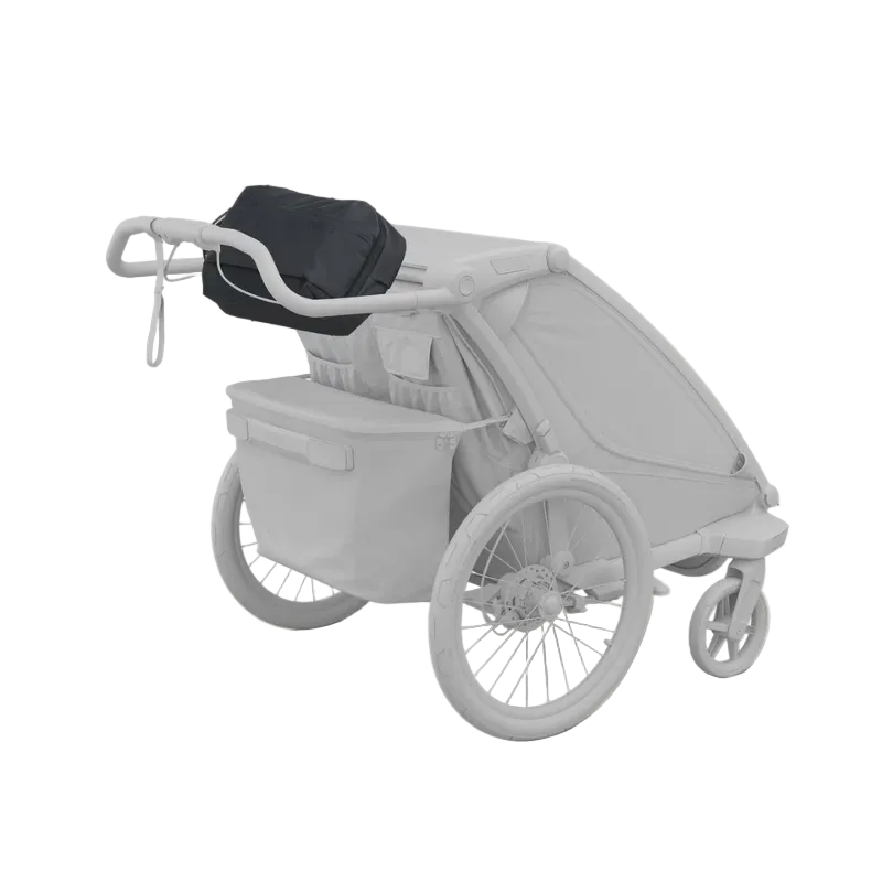 Thule Aion Wickeltasche am Kinderwagen oben befestigt