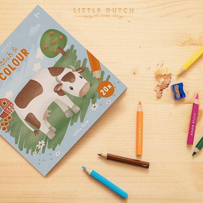 Produktbild: little dutch - Ausmalbuch Little Farm von little dutch im Onlineshop von dasMikruli - Dein Shop für Baby Erstausstattung