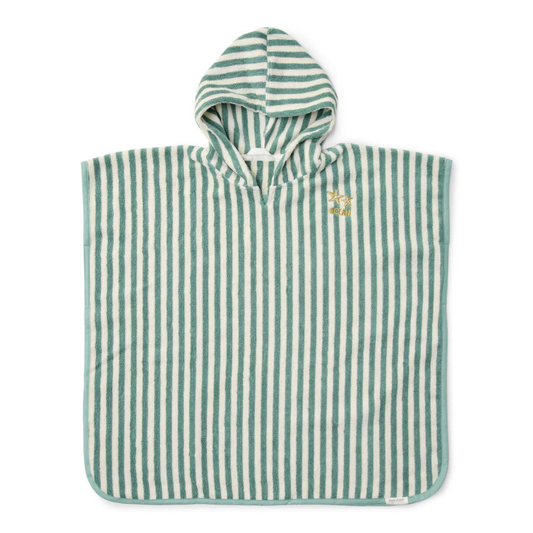 Produktbild: little dutch - Badeponcho Streifen grün von little dutch im Onlineshop von dasMikruli - Dein Shop für Baby Erstausstattung
