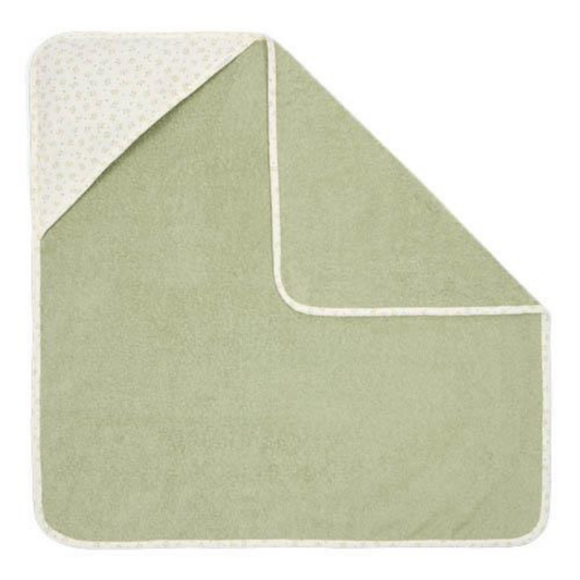 Produktbild: little dutch - Kapuzenbadetuch Blueberry Leaves in grün 75x75 cm von little dutch im Onlineshop von dasMikruli - Dein Shop für Baby Erstausstattung