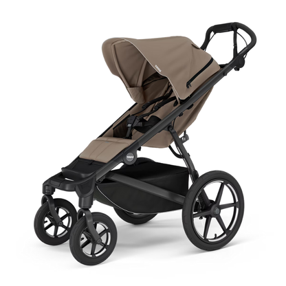 Thule Urban Glide 3 Kinderwagen in Braun – eleganter Sport- und All-Terrain-Kinderwagen mit drehbarem Vorderrad, großem Verdeck und geräumigem Stauraumkorb für aktive Familien