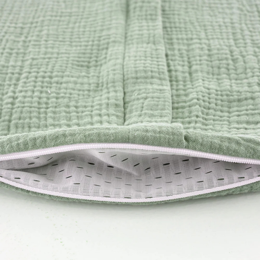 Produktbild: Träumeland - Sommerschlafsack LIEBMICH Baumwollmusselin salbei grün von Träumeland im Onlineshop von dasMikruli - Dein Shop für Baby Erstausstattung