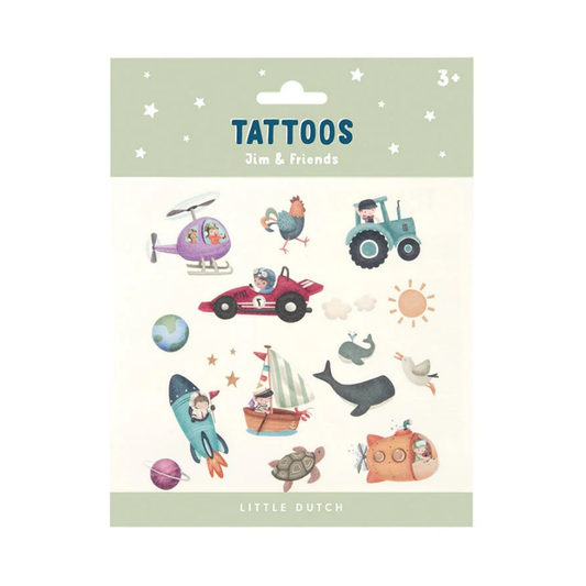 Produktbild: little dutch - Tattoos Jim&Friends von little dutch im Onlineshop von dasMikruli - Dein Shop für Baby Erstausstattung