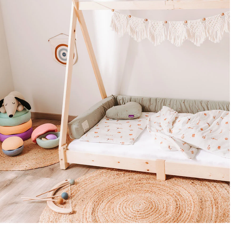 Produktbild: Träumeland - Bettschlange Naturlieb rosa von Träumeland im Onlineshop von dasMikruli - Dein Shop für Baby Erstausstattung