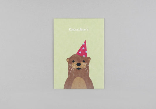 Produktbild: KunstanPapier - Congratulations Otter Postkarte von KunstanPapier im Onlineshop von dasMikruli - Dein Shop für Baby Erstausstattung