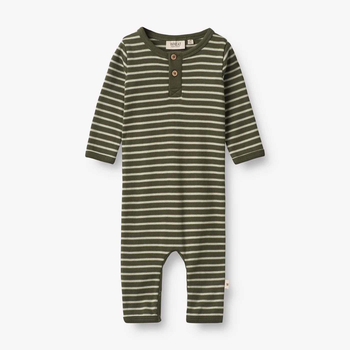 Produktbild: wheat - Strampler Finn - dark green stripe von wheat im Onlineshop von dasMikruli - Dein Shop für Baby Erstausstattung