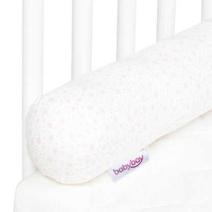Babybay - Nestchenschlange Organic Cotton / weiß - Glitzersterne rose
