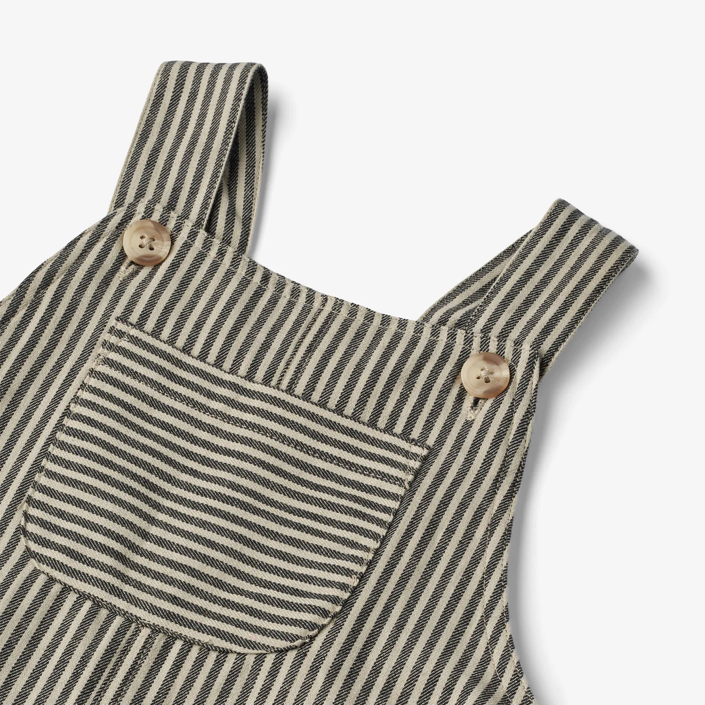 Produktbild: wheat - Latzhose Issey - black coal stripe von wheat im Onlineshop von dasMikruli - Dein Shop für Baby Erstausstattung