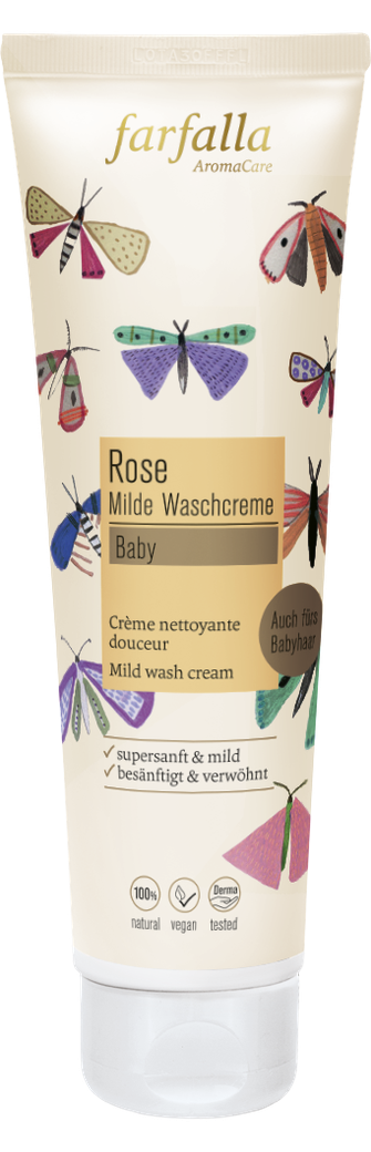 Produktbild: Farfalla - Milde Waschcreme, Rose von farfalla im Onlineshop von dasMikruli - Dein Shop für Baby Erstausstattung