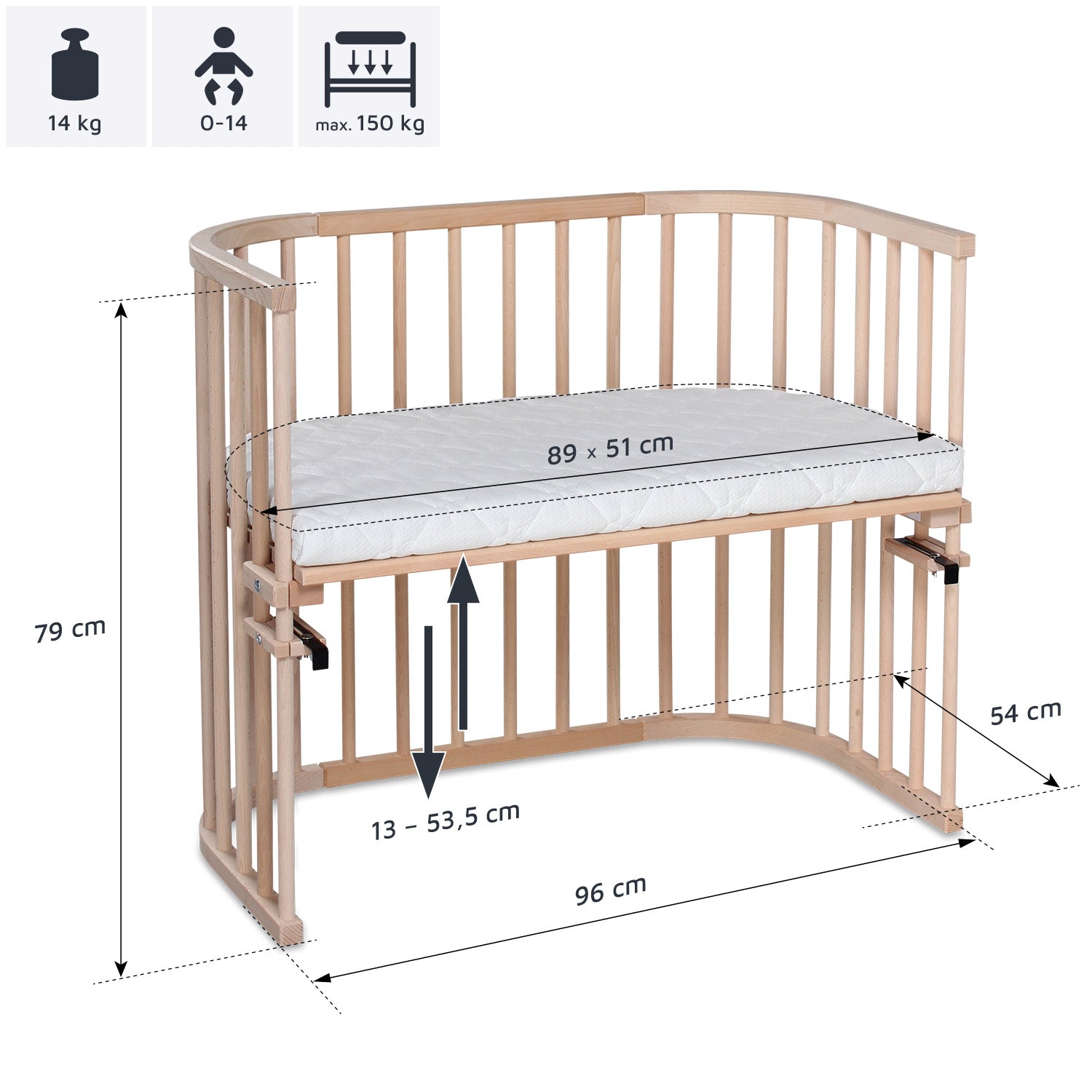 Produktbild: Babybay - Maxi Beistellbett von babybay im Onlineshop von dasMikruli - Dein Shop für Baby Erstausstattung