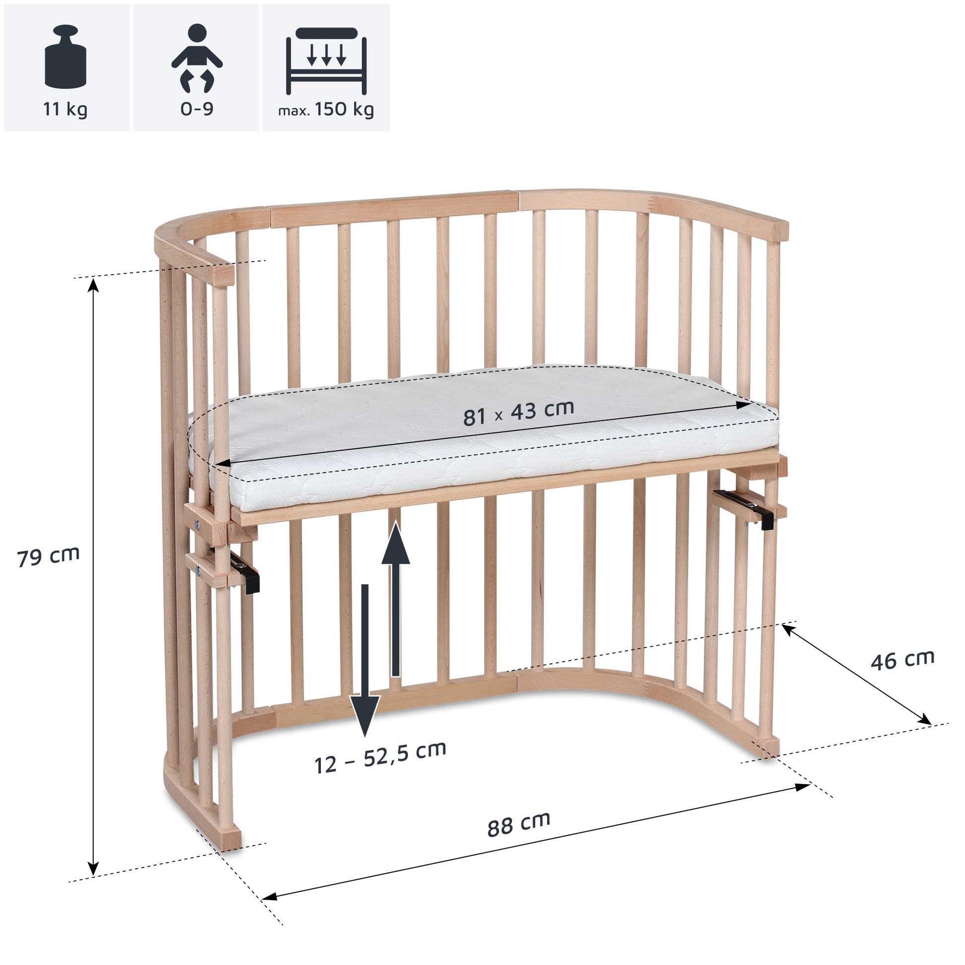 Produktbild: Babybay - Original Beistellbett von babybay im Onlineshop von dasMikruli - Dein Shop für Baby Erstausstattung