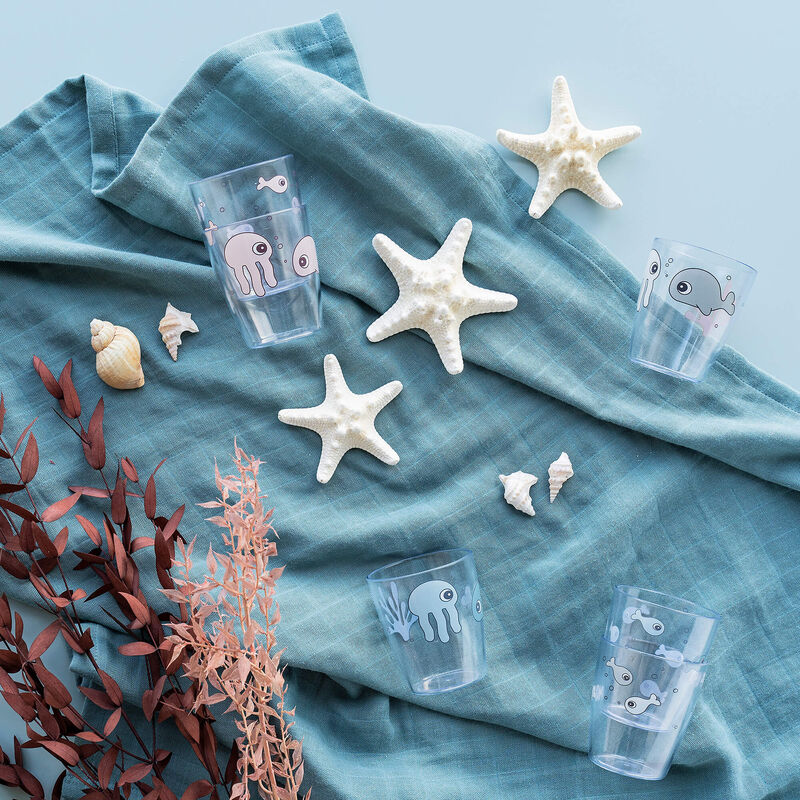 Produktbild: Donebydeer - Yummi mini Glas 3-er Pack Sea Friends von donebydeer im Onlineshop von dasMikruli - Dein Shop für Baby Erstausstattung